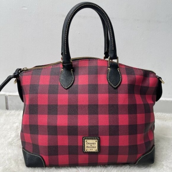 Dooney & Bourke Women's Red Black Tucker Brenna Satchel Shoulder Bag One Size - Picture 1 of 16